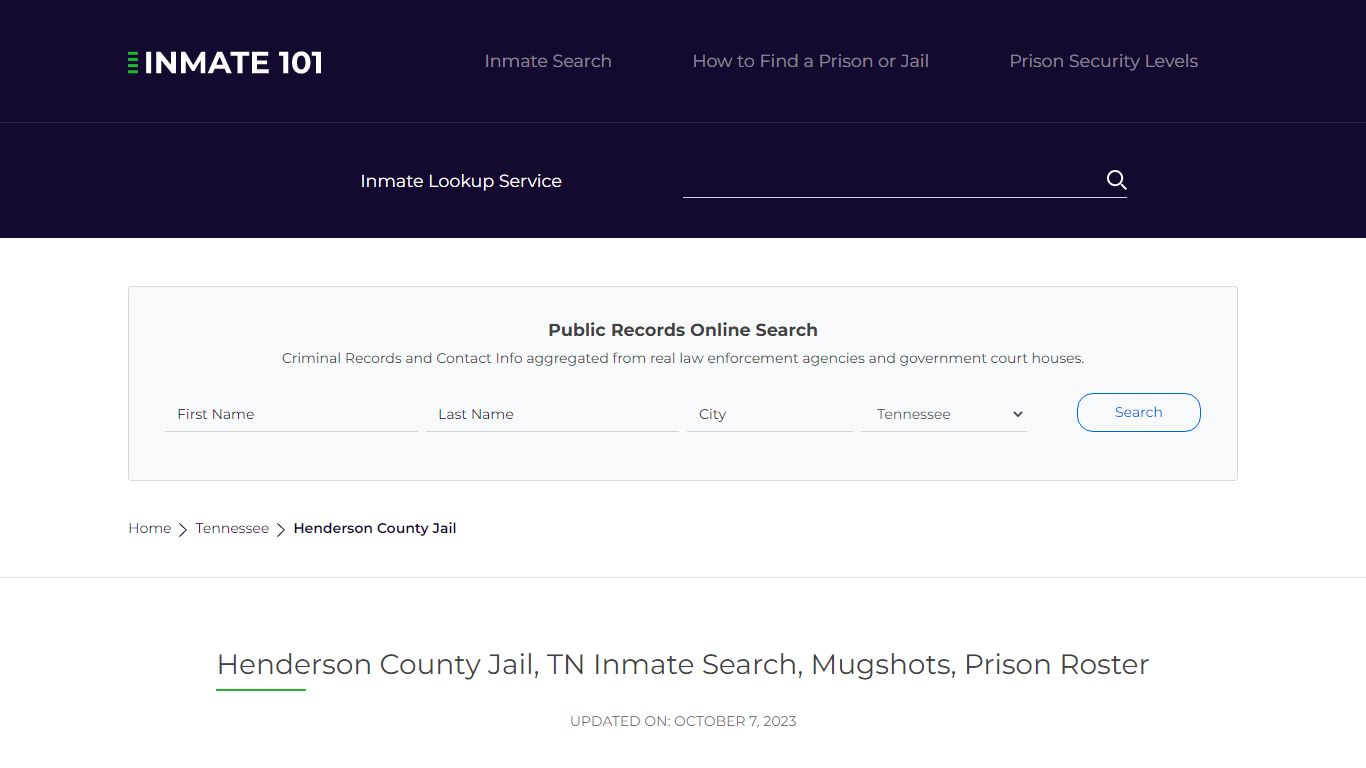 Henderson County Jail, TN Inmate Search, Mugshots, Prison Roster
